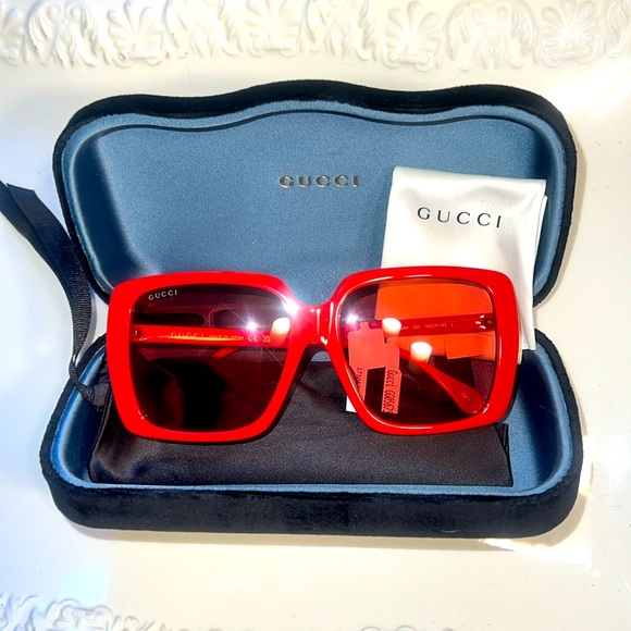Gucci Red Sunglasses GG0567SAN NWT - Picture 6 of 11